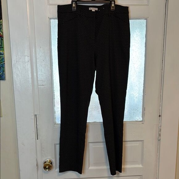 Dress Barn Women’s Black and Tan Geometric Straight Leg Trousers Size 12 - Picture 1 of 4